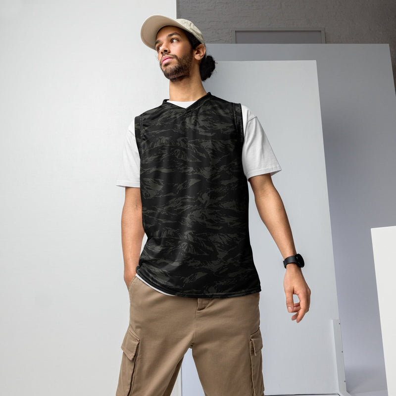 Tiger Stripe Black Shadow CAMO Unisex Basketball Jersey - 2XS