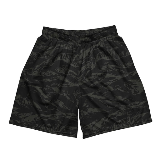Tiger Stripe Black Shadow CAMO Unisex Mesh Shorts - 2XS