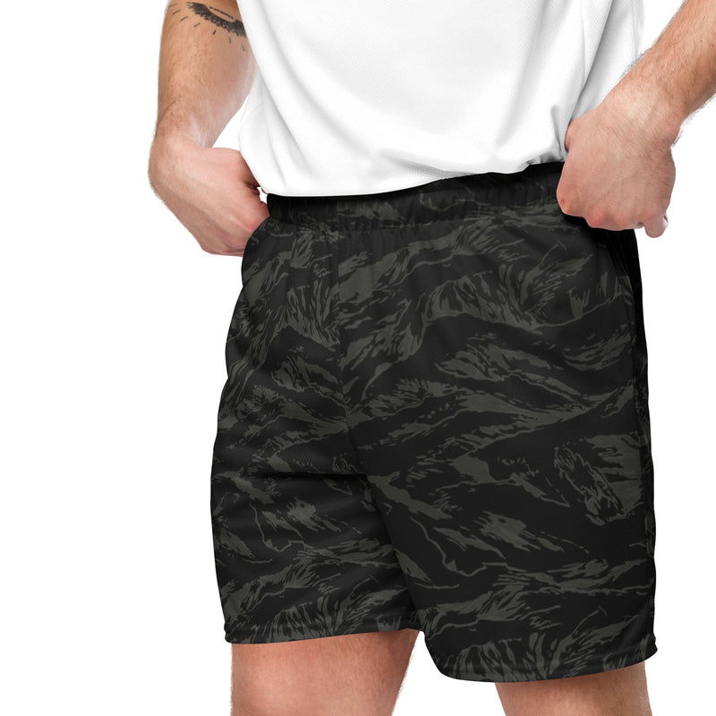 Tiger Stripe Black Shadow CAMO Unisex Mesh Shorts