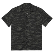 Tiger Stripe Black Shadow CAMO Unisex Short-Sleeve Button Shirt - 2XS - Button-Up