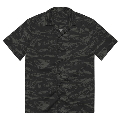 Tiger Stripe Black Shadow CAMO Unisex Short-Sleeve Button Shirt - 2XS - Button-Up