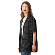 Tiger Stripe Black Shadow CAMO Unisex Short-Sleeve Button Shirt - Button-Up