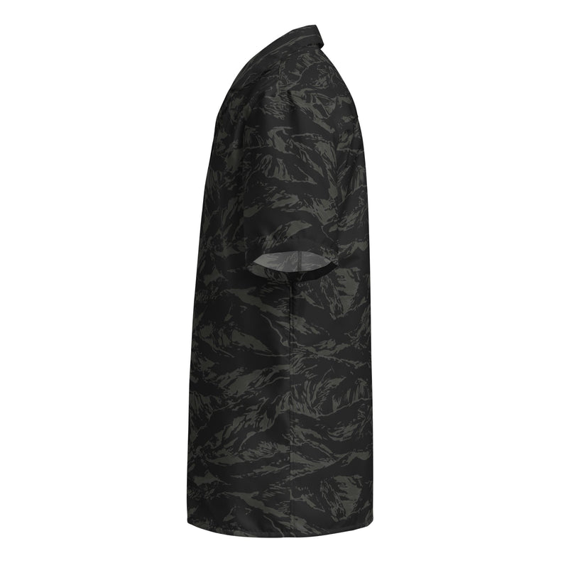 Tiger Stripe Black Shadow CAMO Unisex Short-Sleeve Button Shirt - Button-Up
