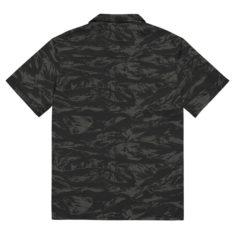 Tiger Stripe Black Shadow CAMO Unisex Short-Sleeve Button Shirt - Button-Up
