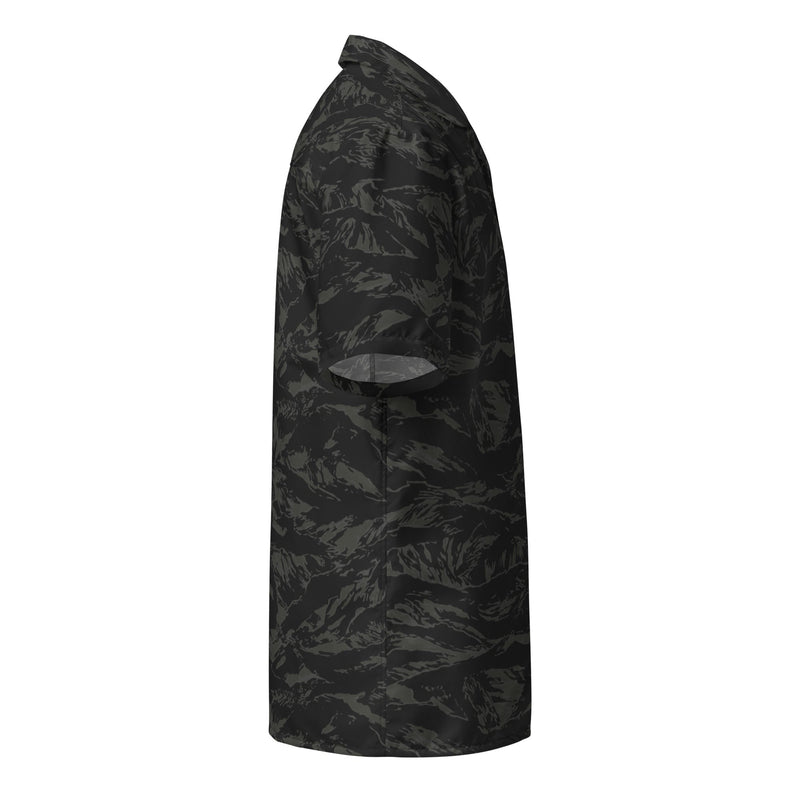 Tiger Stripe Black Shadow CAMO Unisex Short-Sleeve Button Shirt - Button-Up
