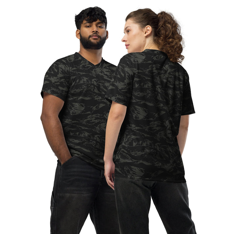 Tiger Stripe Black Shadow CAMO Unisex Sports Jersey - 2XS
