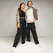 Tiger Stripe Black Shadow CAMO Unisex Wide-Leg Joggers - 2XS