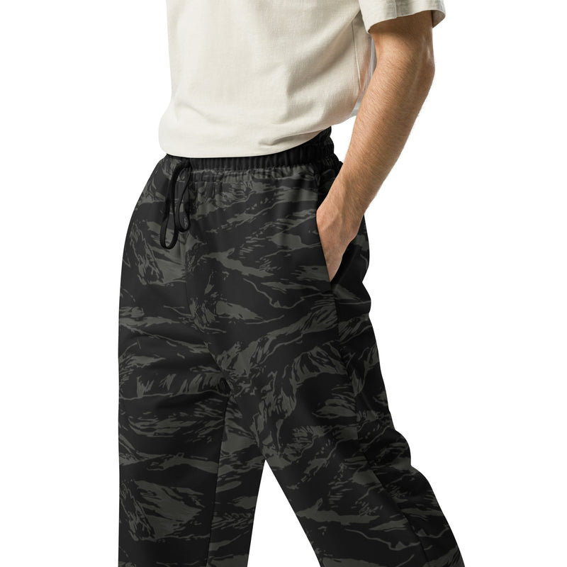 Tiger Stripe Black Shadow CAMO Unisex Wide-Leg Joggers