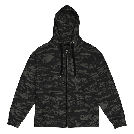 Tiger Stripe Black Shadow CAMO Unisex Zip Hoodie - 2XS