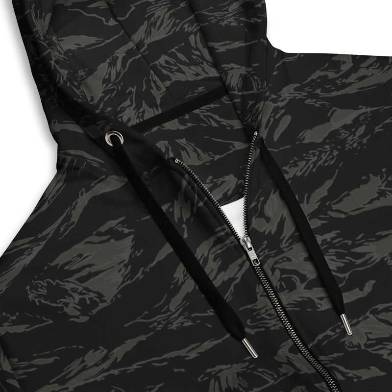 Tiger Stripe Black Shadow CAMO Unisex Zip Hoodie