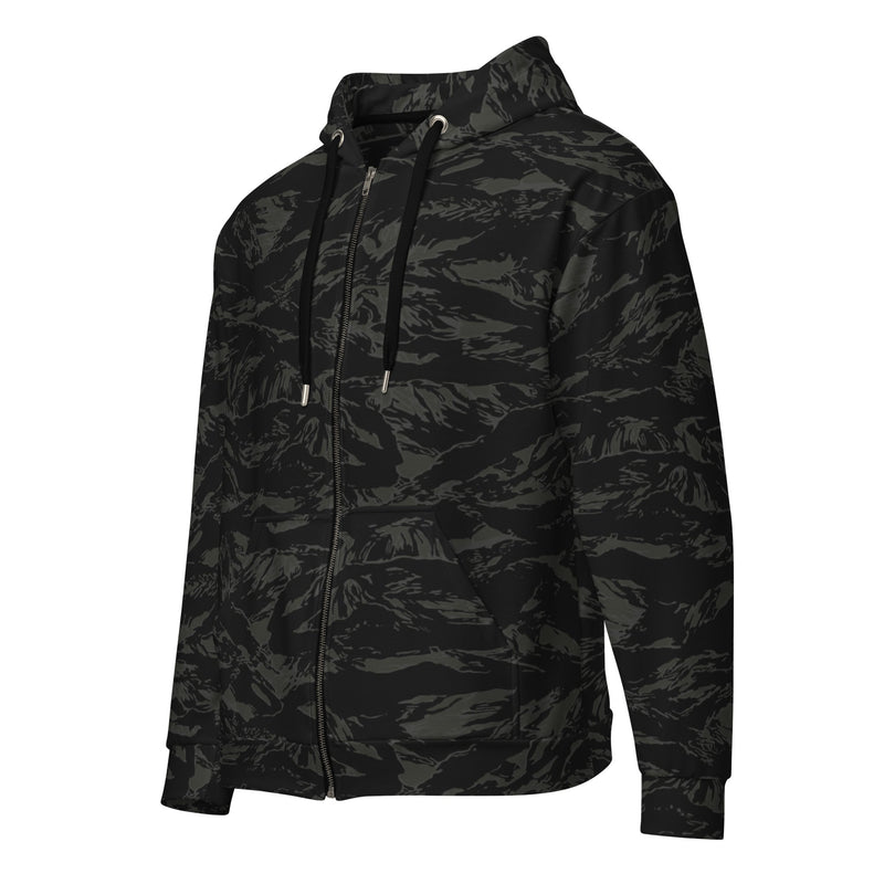 Tiger Stripe Black Shadow CAMO Unisex Zip Hoodie