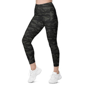 Tiger Stripe Black Shadow CAMO Womens Leggings with Pockets - Women