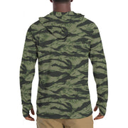 Tiger Stripe Boreal Shadow CAMO Mens Sunscreen Sports Hoodie With Thumb Holes