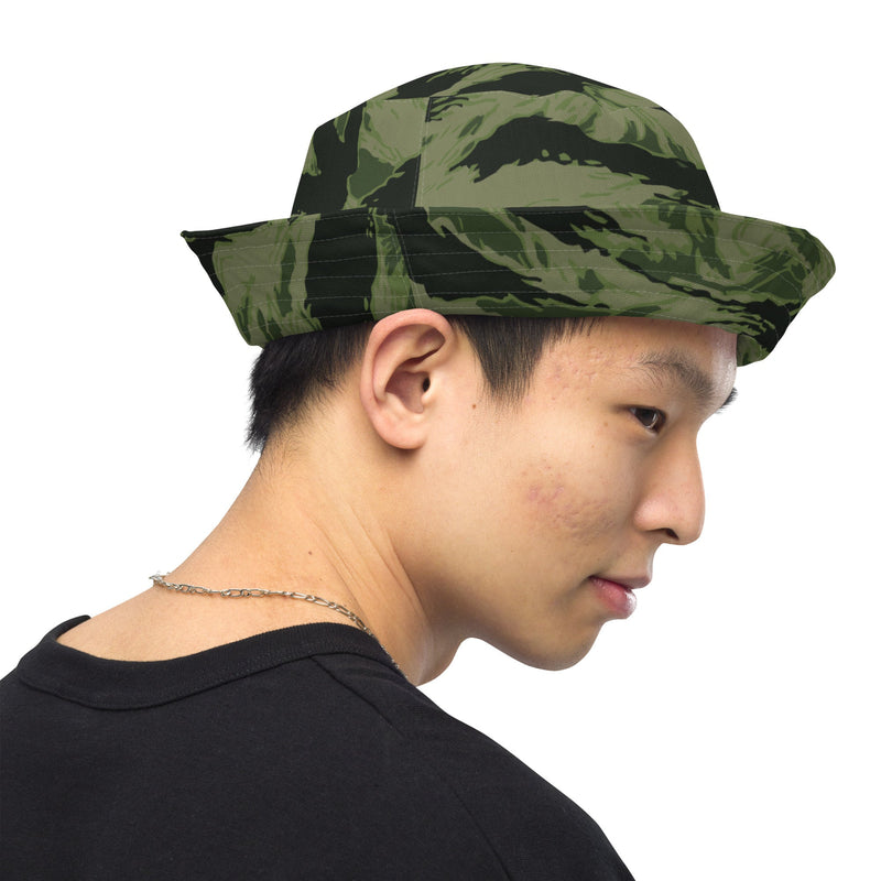Tiger Stripe Boreal Shadow CAMO Reversible Bucket Hat - Head