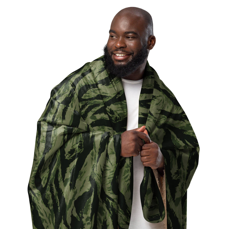 Tiger Stripe Boreal Shadow CAMO Sherpa Blanket
