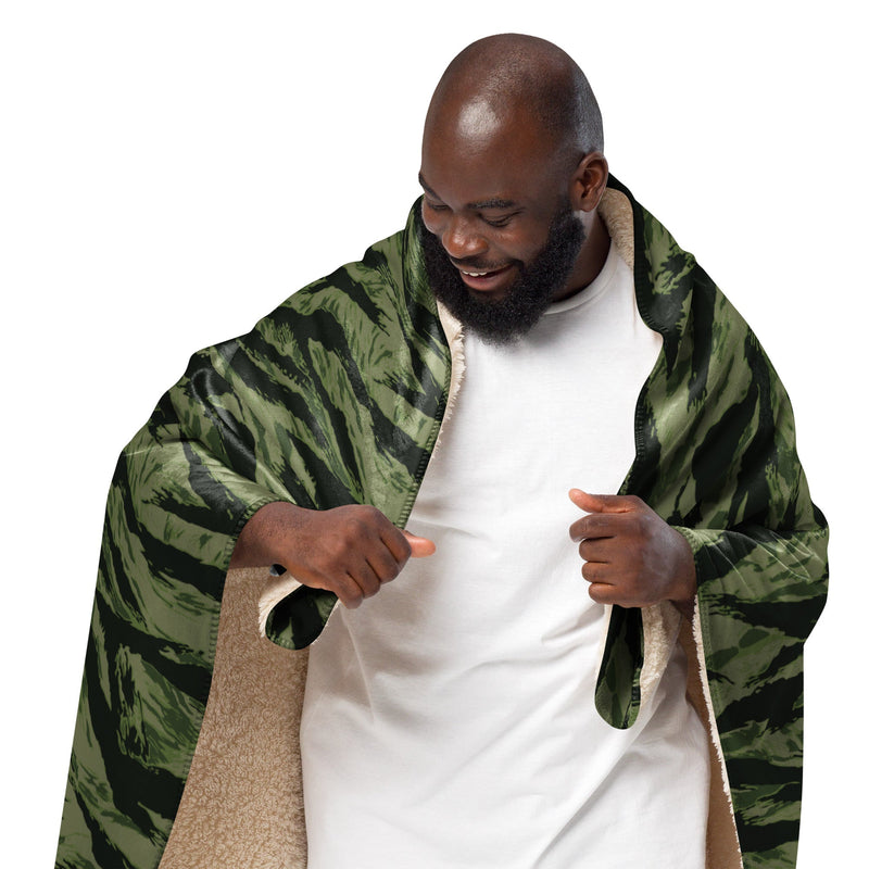 Tiger Stripe Boreal Shadow CAMO Sherpa Blanket