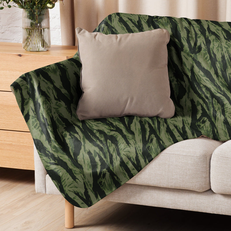 Tiger Stripe Boreal Shadow CAMO Sherpa Blanket