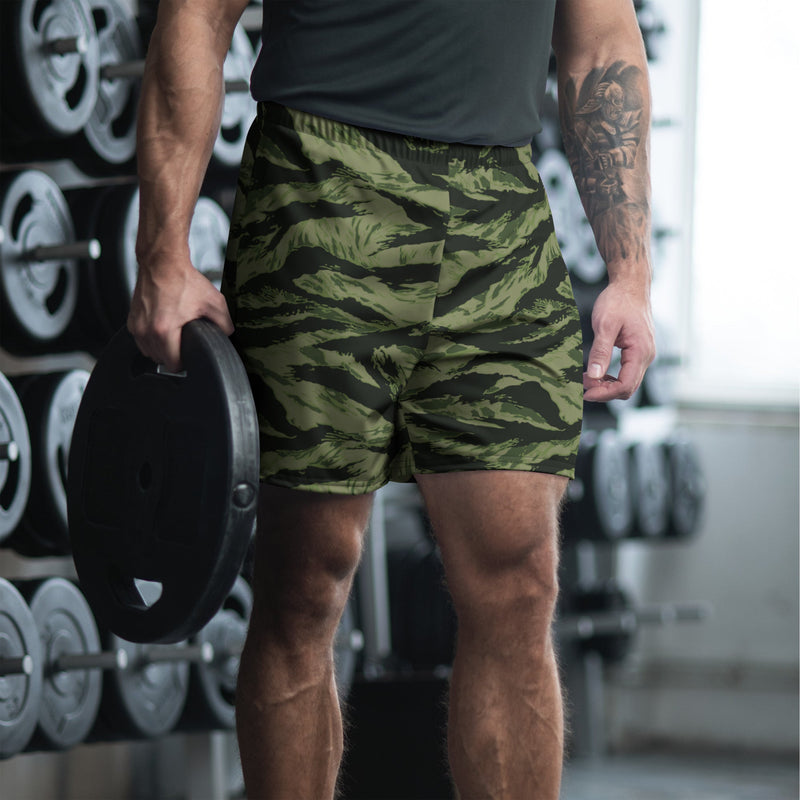 Tiger Stripe Boreal Shadow CAMO Unisex Athletic Long Shorts - 2XS