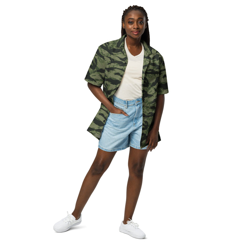 Tiger Stripe Boreal Shadow CAMO Unisex Short-Sleeve Button Shirt - Button-Up