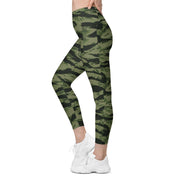 Tiger Stripe Boreal Shadow CAMO Womens Leggings with Pockets - Women
