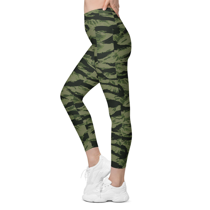Tiger Stripe Boreal Shadow CAMO Womens Leggings with Pockets - Women