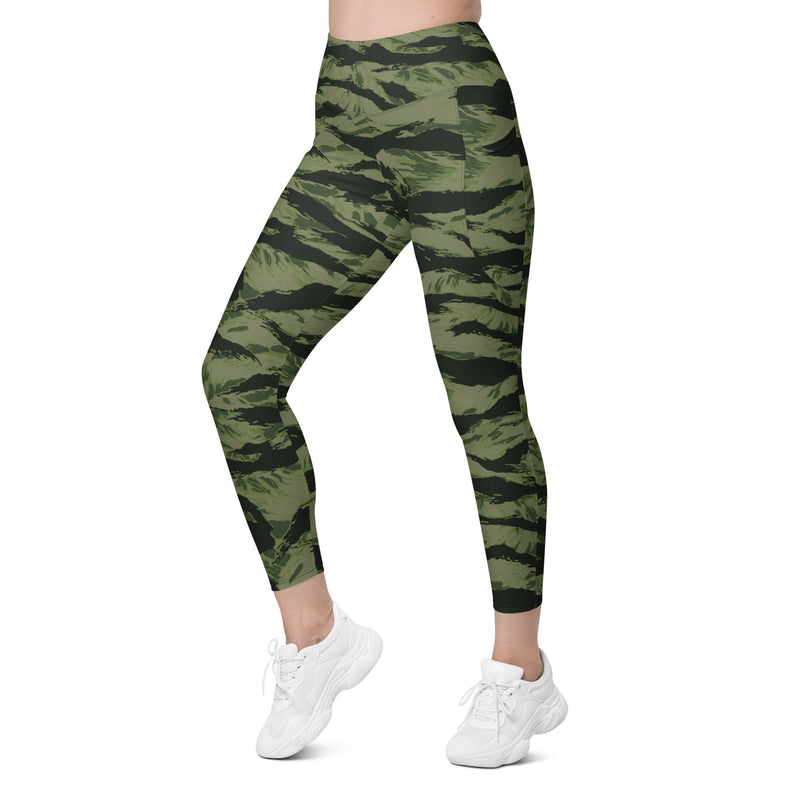 Tiger Stripe Boreal Shadow CAMO Womens Leggings with Pockets - Women