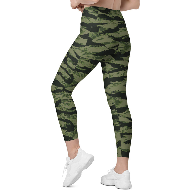 Tiger Stripe Boreal Shadow CAMO Womens Leggings with Pockets - Women