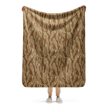 American Tiger Stripe Desert CAMO Sherpa blanket - 50″×60″ - Blankets