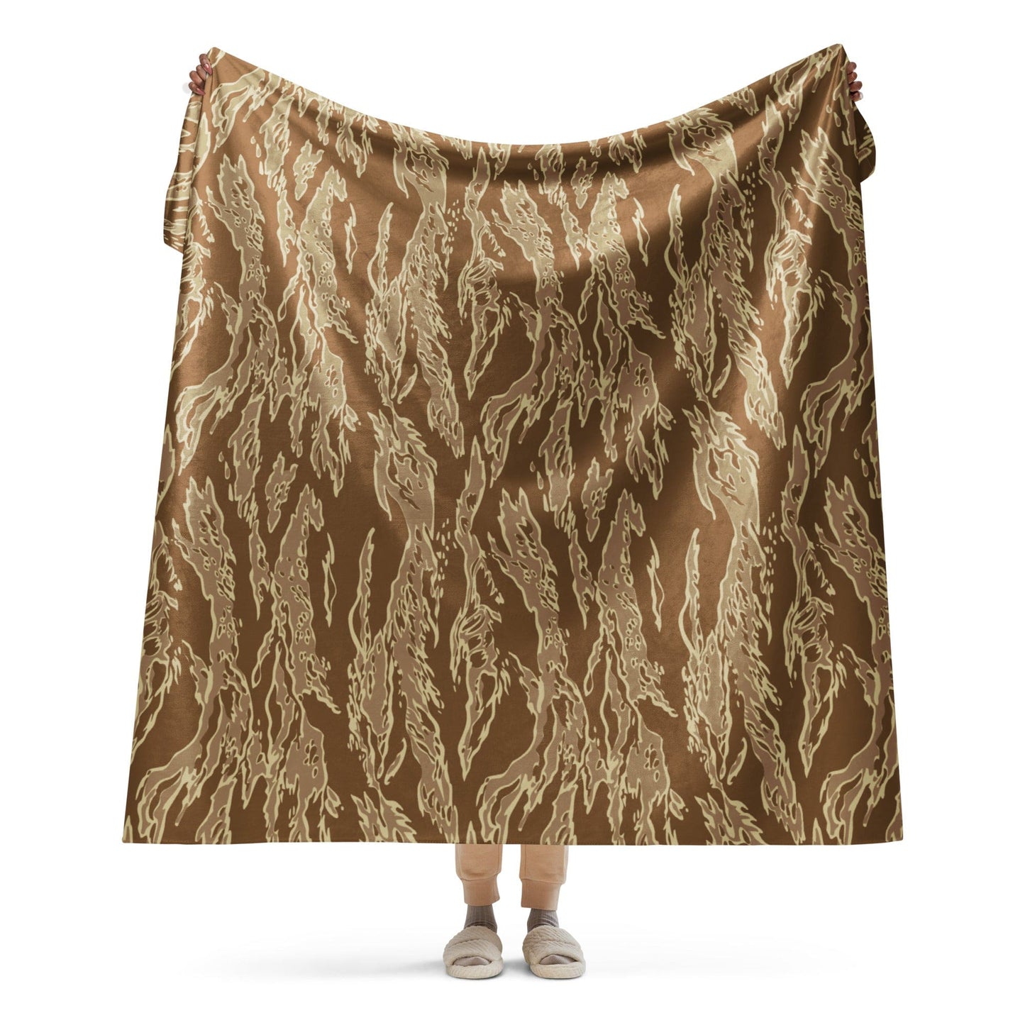 American Tiger Stripe Desert CAMO Sherpa blanket - 60″×80″ - Blankets