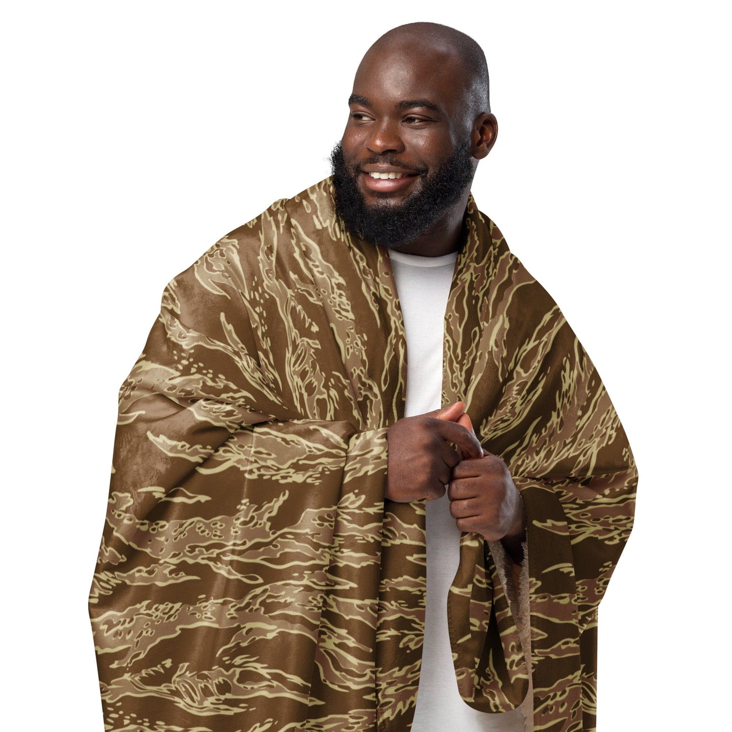 American Tiger Stripe Desert CAMO Sherpa blanket - Blankets