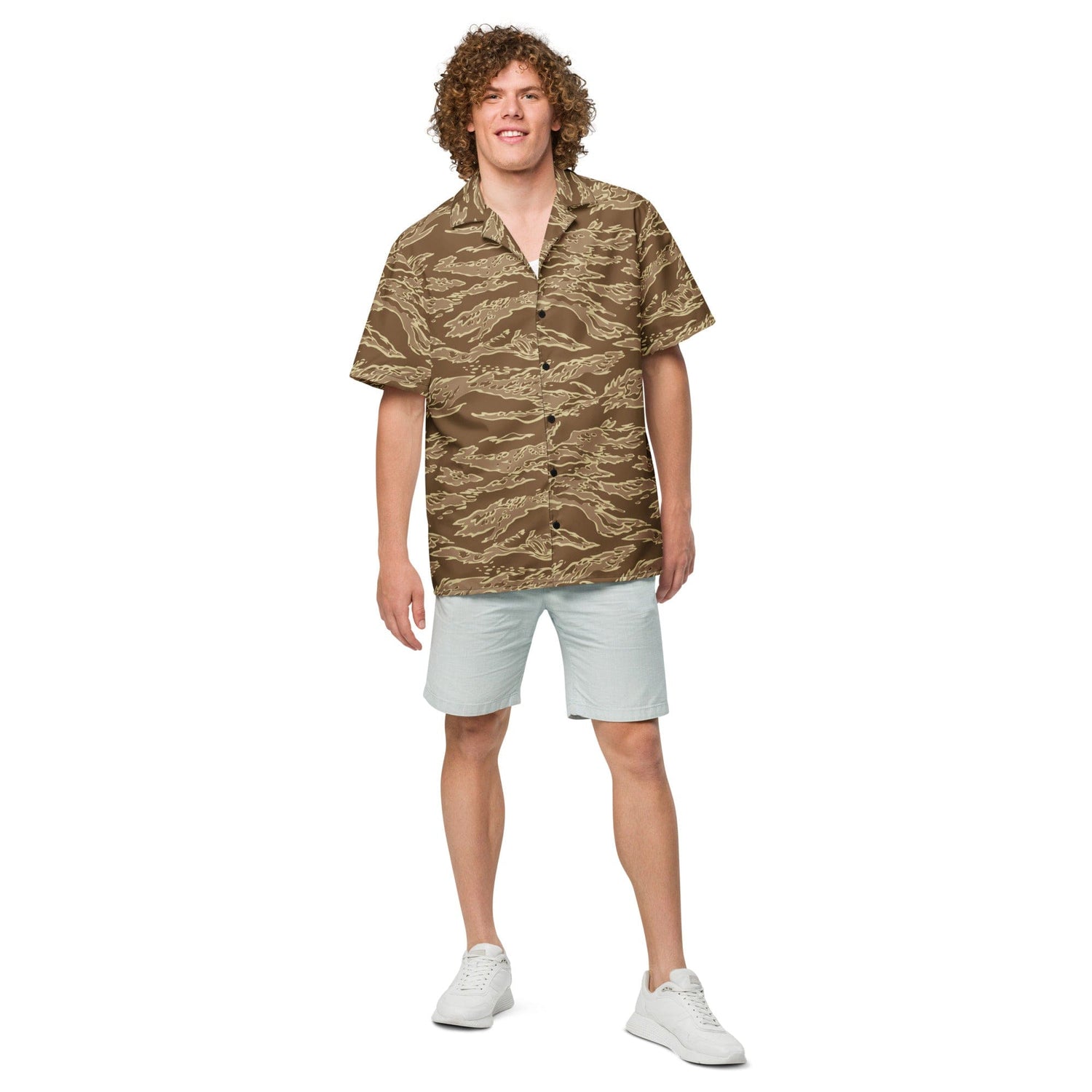 Tiger Stripe Desert CAMO Unisex button shirt - Button Shirts