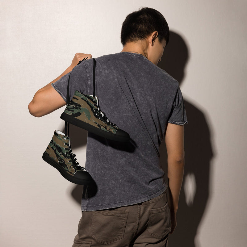 Tiger Stripe Marine Experimental Woodland CAMO Mens High-Top Canvas Shoes