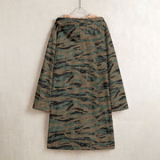 Tiger Stripe Marine Experimental Woodland CAMO Men’s Horn Button Long Fleece Coat - Jacket