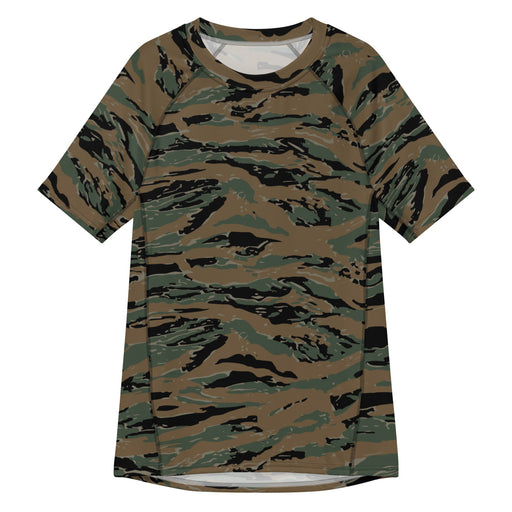 Tiger Stripe Marine Experimental Woodland CAMO Mens Short-Sleeve Rash Guard - 2XS - SS