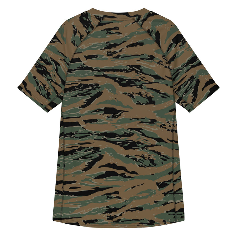 Tiger Stripe Marine Experimental Woodland CAMO Mens Short-Sleeve Rash Guard - SS