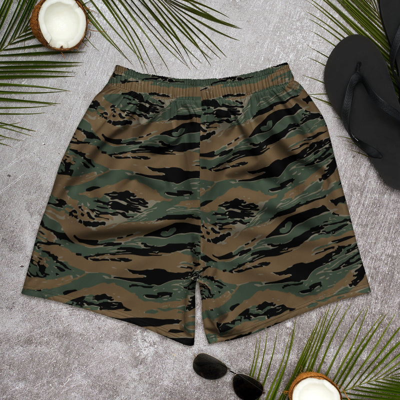 Tiger Stripe Marine Experimental Woodland CAMO Unisex Athletic Long Shorts