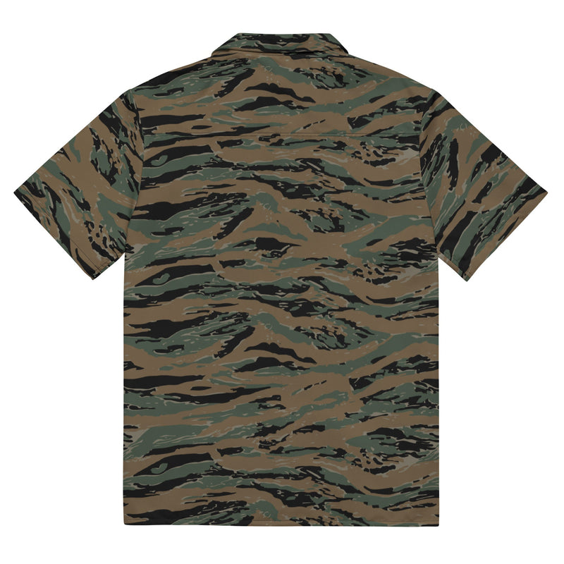 Tiger Stripe Marine Experimental Woodland CAMO Unisex Short-Sleeve Button Shirt - Button-Up