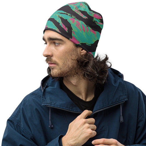 Tiger Stripe Miami CAMO Beanie - S - Head