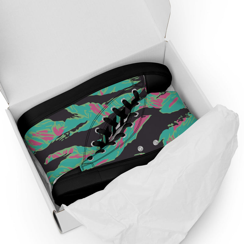 Tiger Stripe Miami CAMO Mens High-Top Canvas Shoes