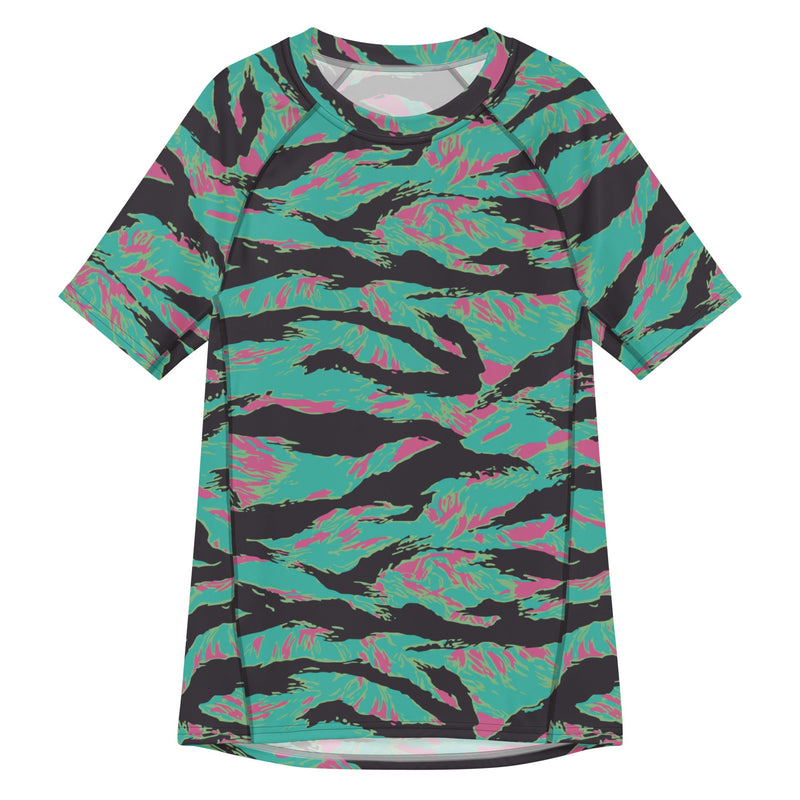 Tiger Stripe Miami CAMO Mens Short-Sleeve Rash Guard - 2XS - SS