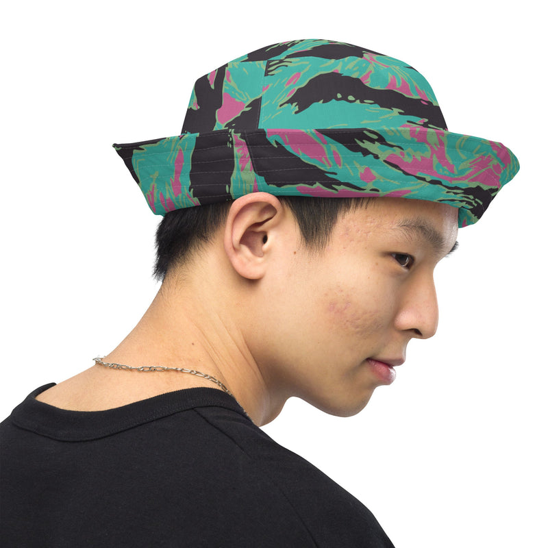 Tiger Stripe Miami CAMO Reversible Bucket Hat - Head