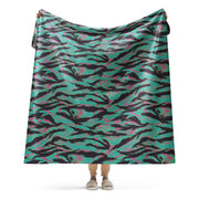 Tiger Stripe Miami CAMO Sherpa Blanket - 60″×80″