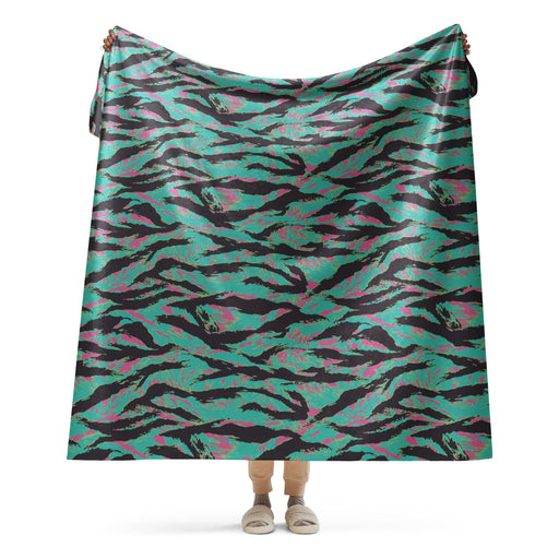 Tiger Stripe Miami CAMO Sherpa Blanket - 60″×80″