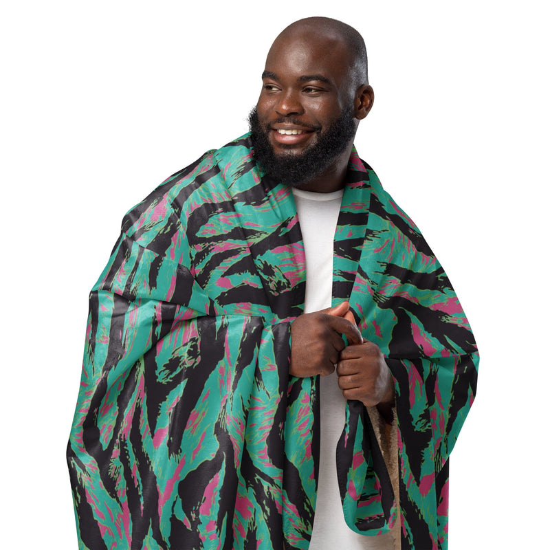 Tiger Stripe Miami CAMO Sherpa Blanket