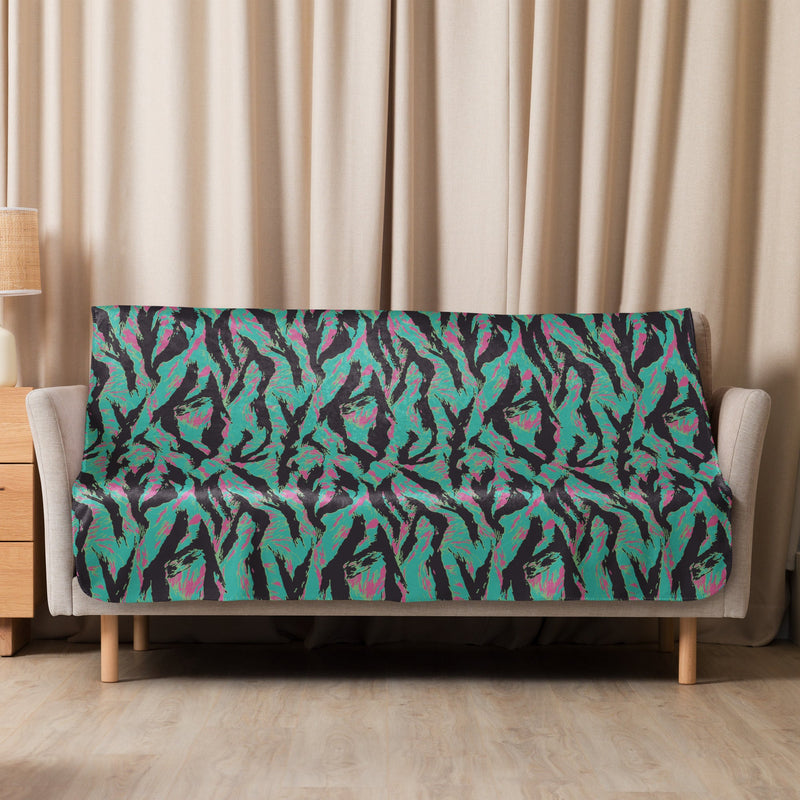 Tiger Stripe Miami CAMO Sherpa Blanket