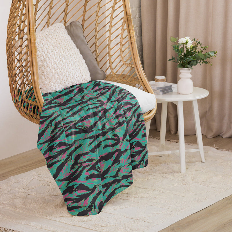 Tiger Stripe Miami CAMO Sherpa Blanket