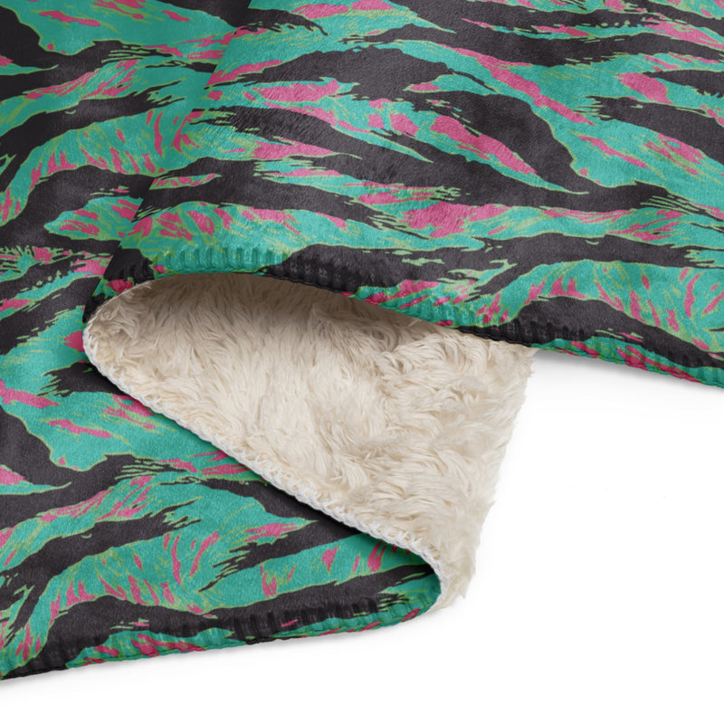 Tiger Stripe Miami CAMO Sherpa Blanket