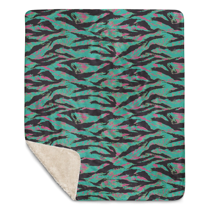 Tiger Stripe Miami CAMO Sherpa Blanket