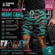 Tiger Stripe Miami CAMO Unisex Athletic Long Shorts