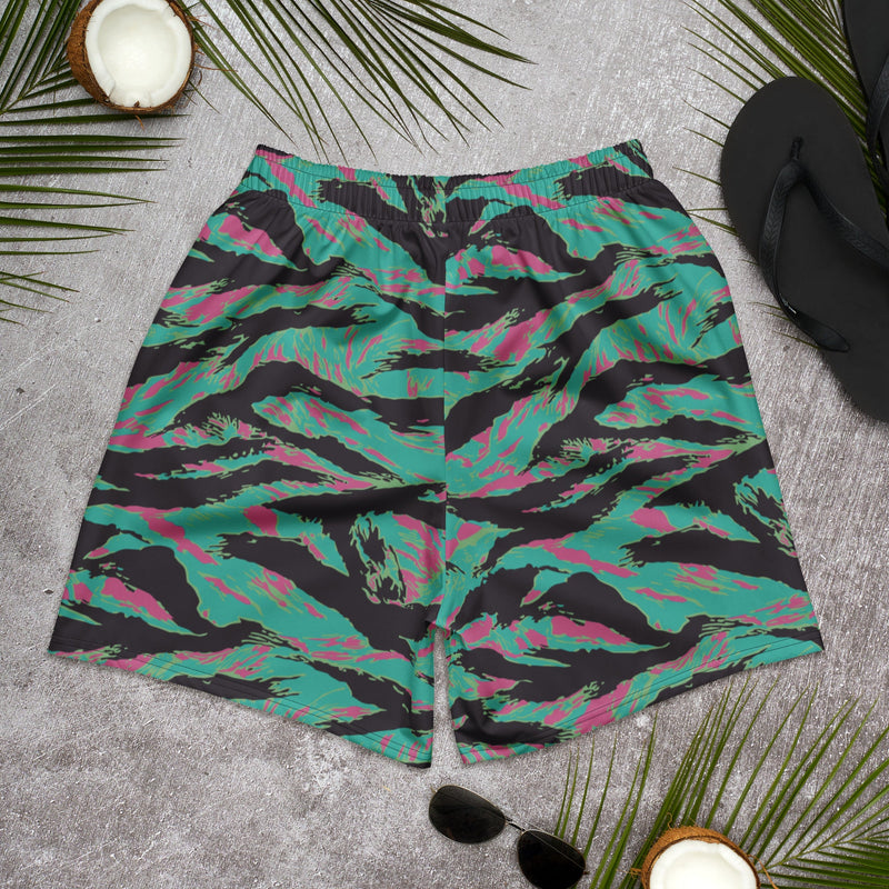 Tiger Stripe Miami CAMO Unisex Athletic Long Shorts